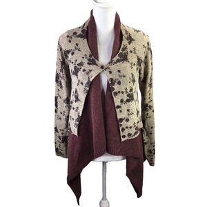 Sleeping on Snow Cozy Times Sweater Layered Cardigan Wool Alpaca Lagenlook Sz S